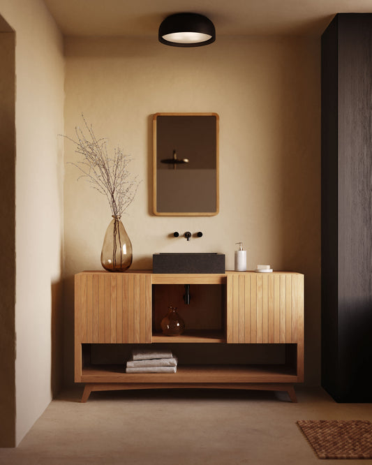 Mobile da bagno Kuveni in legno massiccio di teak finitura naturale 140 x 50 cm