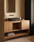 Mobile da bagno Kuveni in legno massiccio di teak finitura naturale 140 x 50 cm