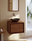 Mobile da bagno Kenta in legno massiccio di teak finitura noce 60 x 45 cm