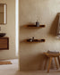 Set Shamel di 2 ripiani in legno massello di teak finitura noce 50 x 12