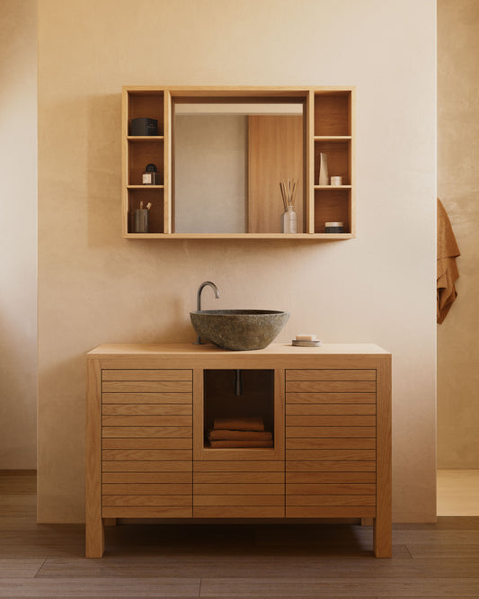 Mobile da bagno Kenta legno massiccio di teak finitura naturale 120 x 45 cm