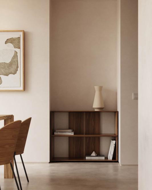 Set Litto di 2 ripiani modulari impiallacciati noce 101 x 76 cm
