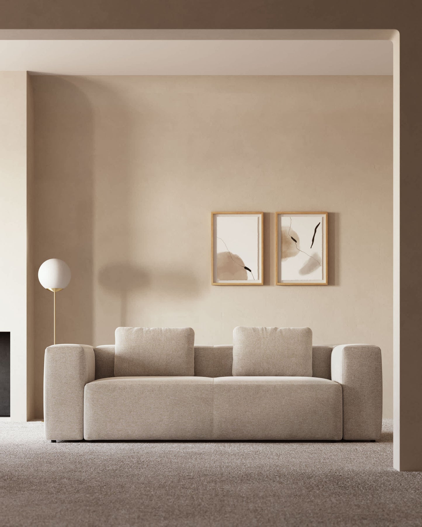 Divano Blok 3 posti beige 240 cm