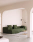 Divano Blok 3 posti chaise longue sinistra in velluto a coste spesse verde 300 cm
