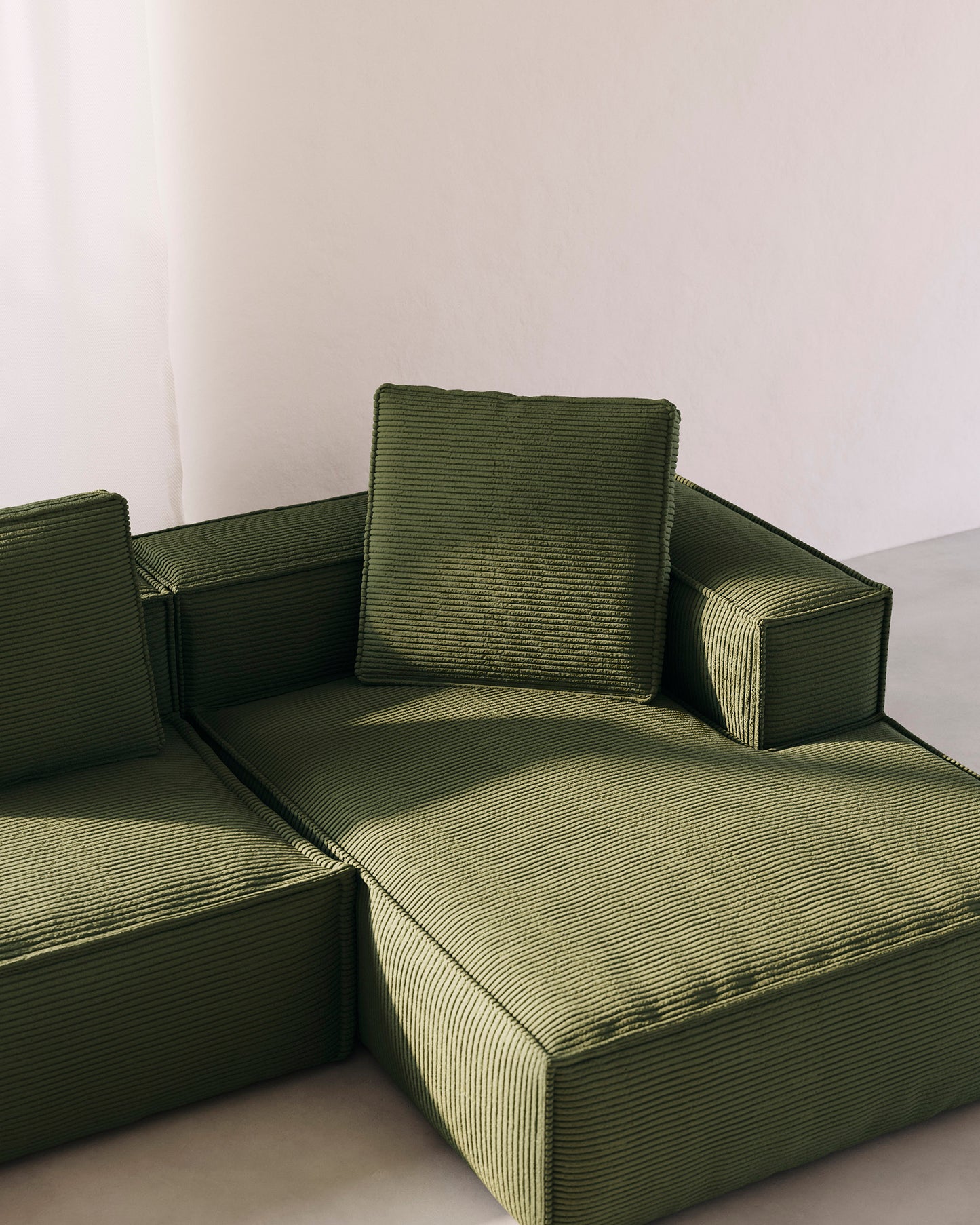 Cuscino Blok di velluto a coste verde 60 x 60 cm