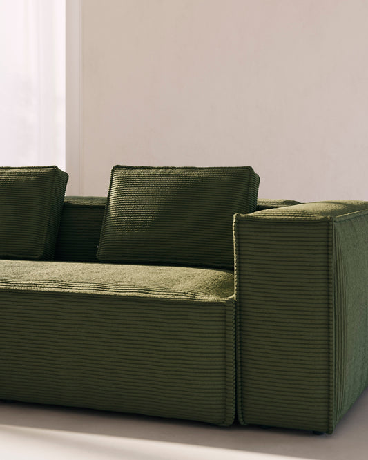 Cuscino Blok in velluto a coste spesso verde 40 x 60 cm