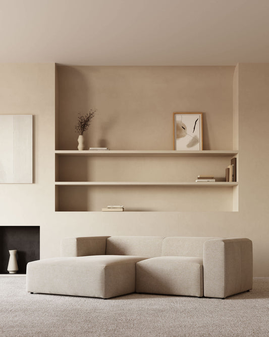 Divano Blok 2 posti chaise longue sinistra beige 240 cm