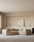 Divano ad angolo Blok 3 posti beige 290 x 230 cm