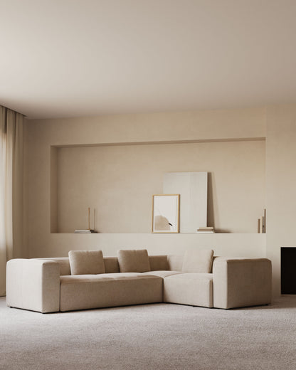 Divano ad angolo Blok 4 posti beige 320 x 230 cm / 230 x 320 cm