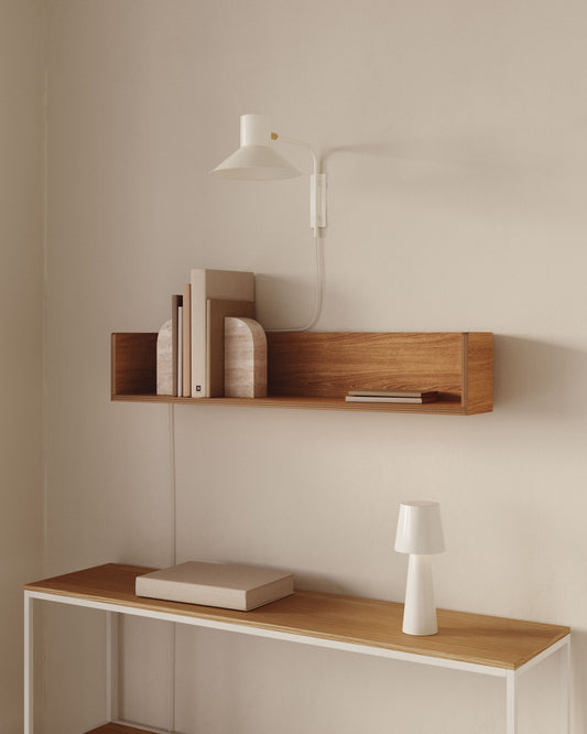 Lampada piccola da parete Aria in acciaio con finitura bianca
