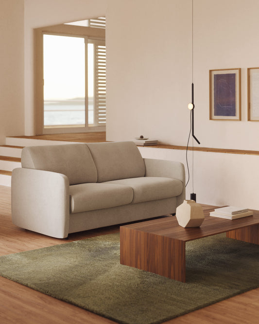 Divano letto Nuala perla a 3 posti 204 cm