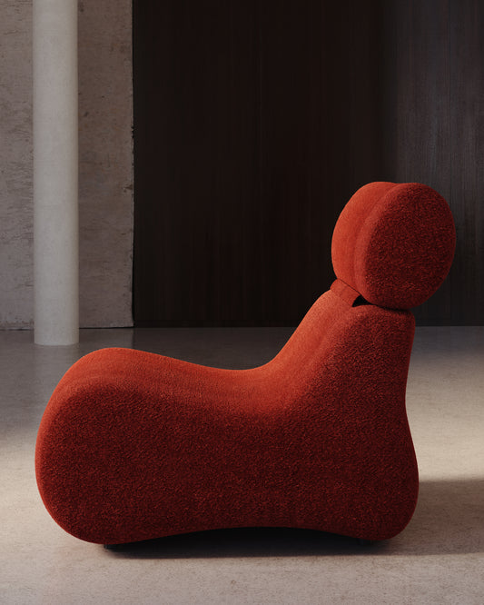 Poltrona Club in shearling bordeaux