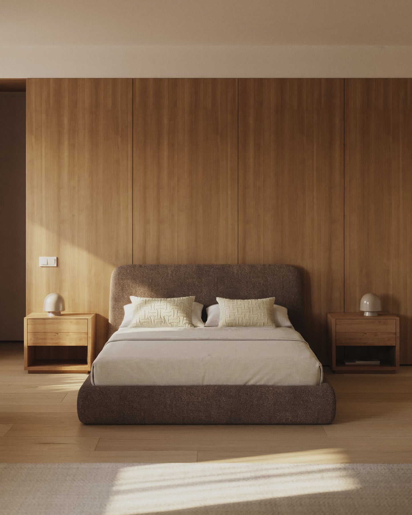Letto sfoderabile Martina in montone sintetico marrone per materasso da 160 x 200 cm FSC Mix Credit
