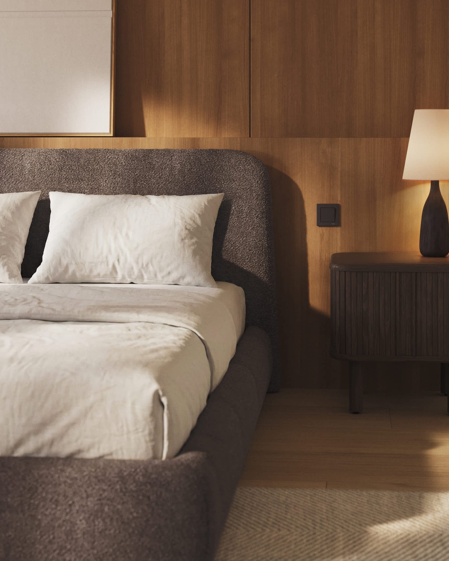 Letto sfoderabile Martina in montone sintetico marrone per materasso da 180 x 200 cm FSC Mix Credit