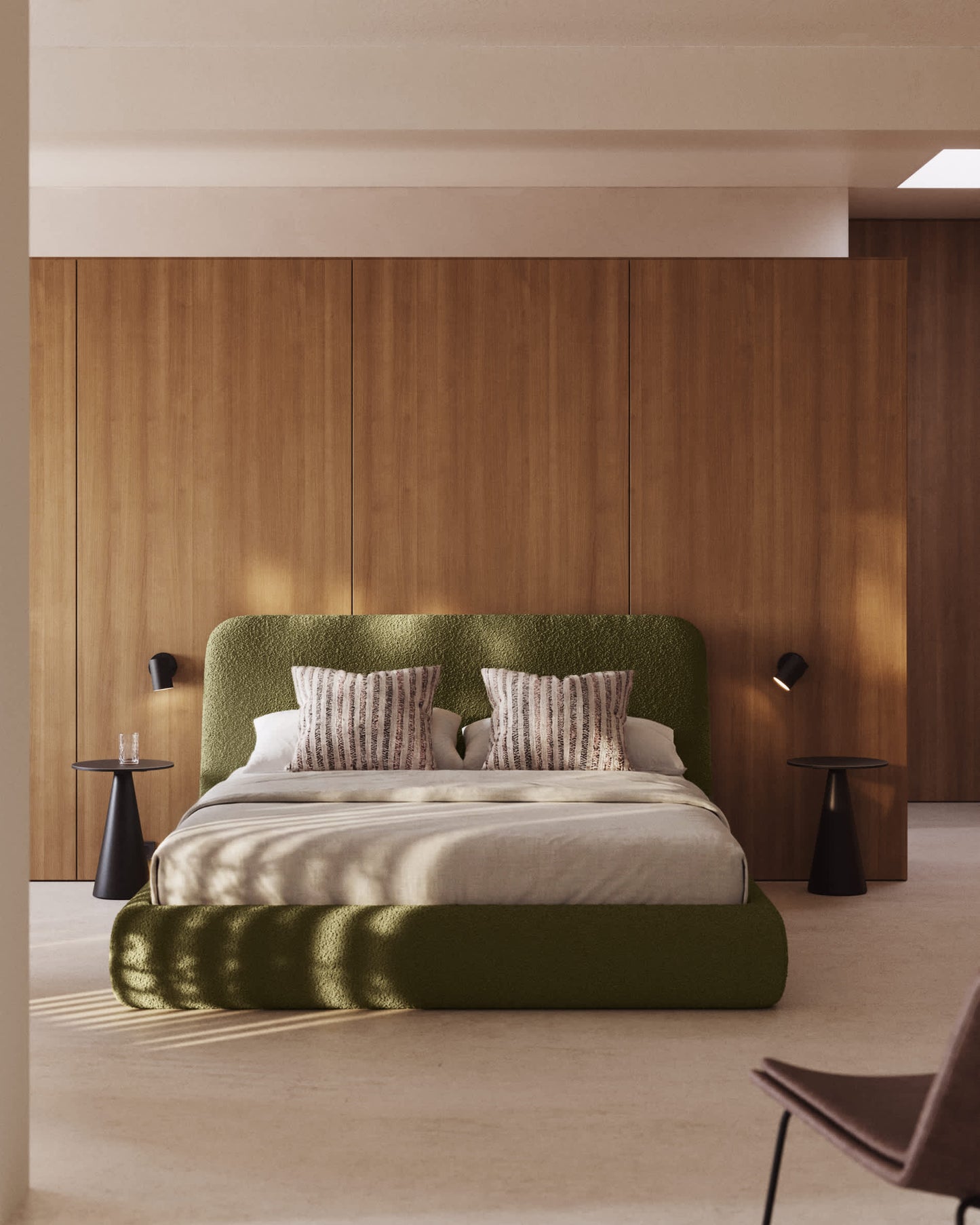 Letto sfoderabile Martina in montone sintetico verde scuro per materasso da 160 x 200 cm FSC Mix Credit