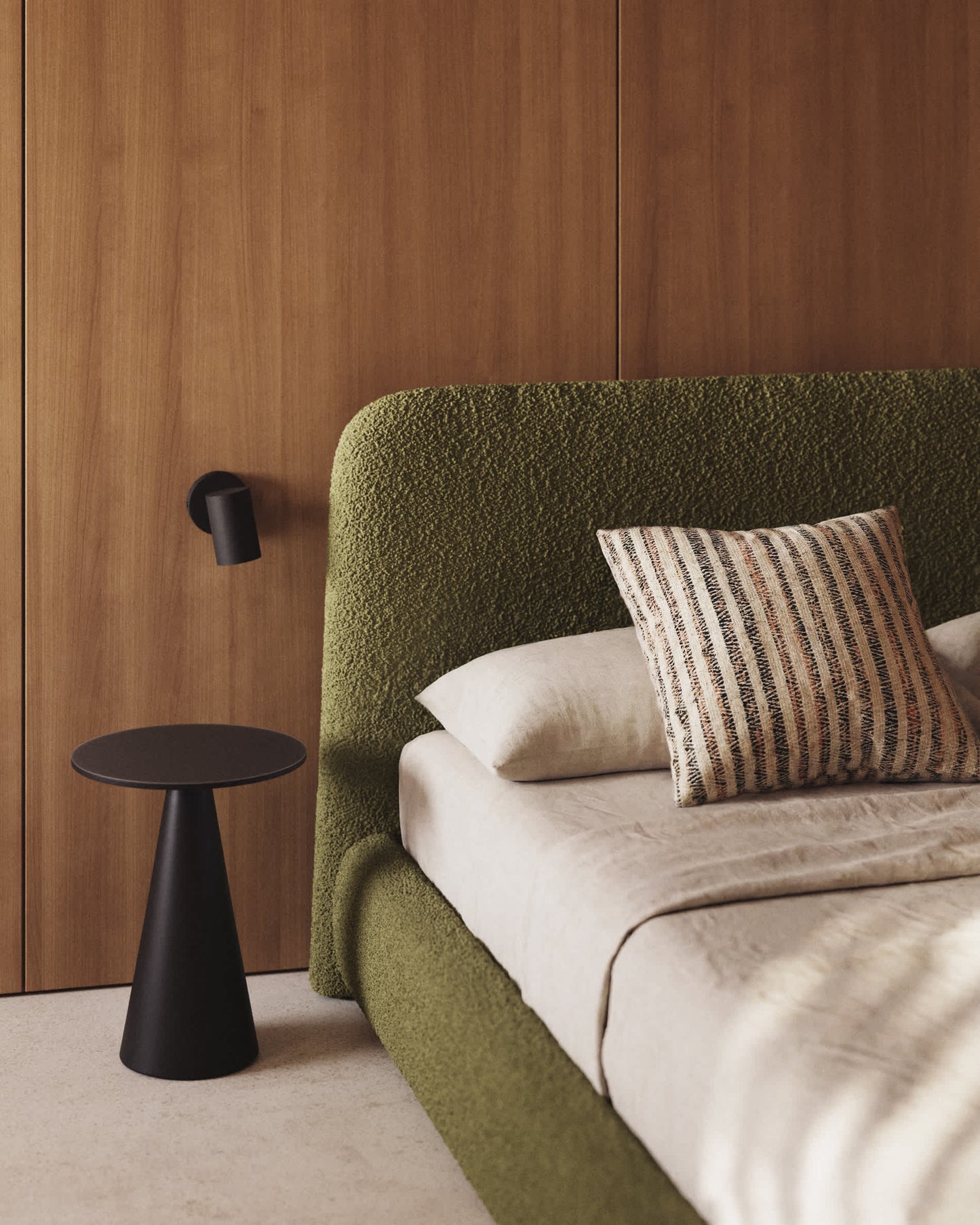 Letto sfoderabile Martina in montone sintetico verde scuro per materasso da 160 x 200 cm FSC Mix Credit