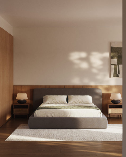 Letto sfoderabile Blok marrone per materasso da 180 x 200 cm FSC Mix Credit