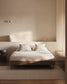Base sfoderabile Ofelia marrone con gambe in legno massiccio di faggio per materasso da 160 x 200 cm