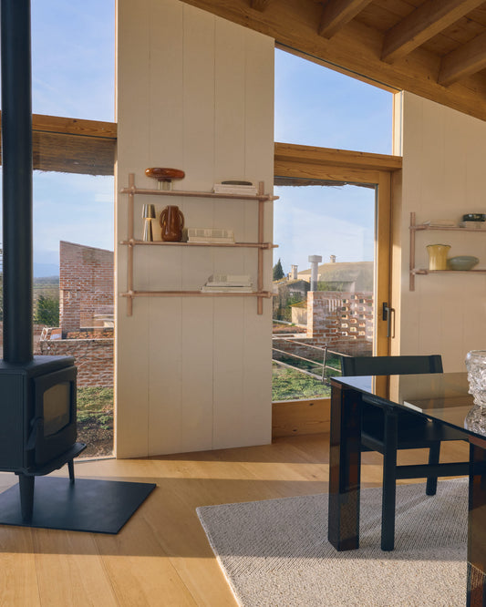 Scaffalatura modulare Sitra 3 mensole legno massiccio di rovere naturale 110 cm