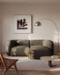 Divano modulare Martina 2 posti in ciniglia con chaise longue destra verde 230 cm