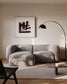 Divano modulare Martina a 2 posti in ciniglia con chaise longue sinistra color pietra 230 cm