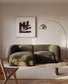 Divano modulare Martina 2 posti in ciniglia con chaise longue sinistra verde 230 cm