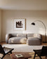 Divano modulare Martina a 3 posti in ciniglia con chaise longue destra color pietra 287 cm