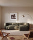 Divano modulare Martina 3 posti in ciniglia con chaise longue destra verde 287 cm