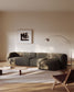 Divano modulare Martina 4 posti in ciniglia con chaise longue destra verde 377 cm