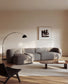 Divano modulare Martina a 4 posti in ciniglia con chaise longue sinistra color pietra 377 cm
