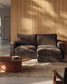 Divano modulare Alea 3 posti sfoderabile in ciniglia chaise longue destra marrone scuro 220 cm