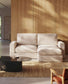 Divano modulare Alea 3 posti sfoderabile in ciniglia chaise longue destra beige 220 cm