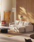 Divano modulare Alea 4 posti sfoderabile in ciniglia chaise longue destra beige 310 cm