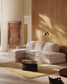 Divano modulare Alea 5 posti sfoderabile in ciniglia chaise longue sinistra beige 340 cm