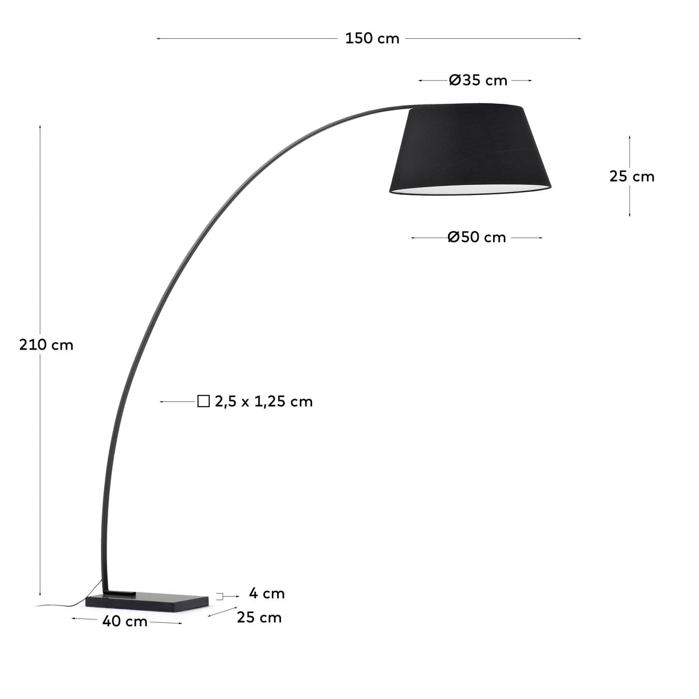 Lampada da terra Juhe nero
