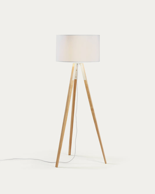 Lampada da terra Iguazu, bianco e legno