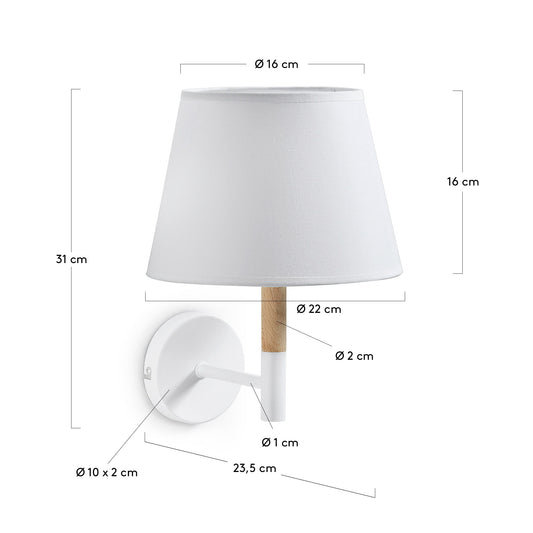 Lampada da parete Orsen bianco