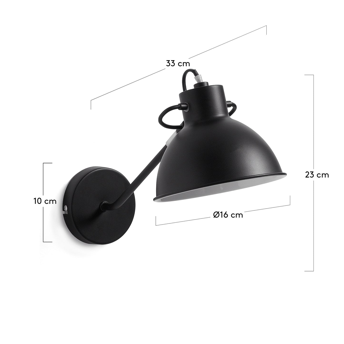Lampada da parete Offelis nero