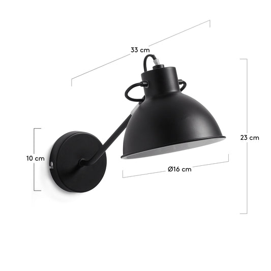 Lampada da parete Offelis nero
