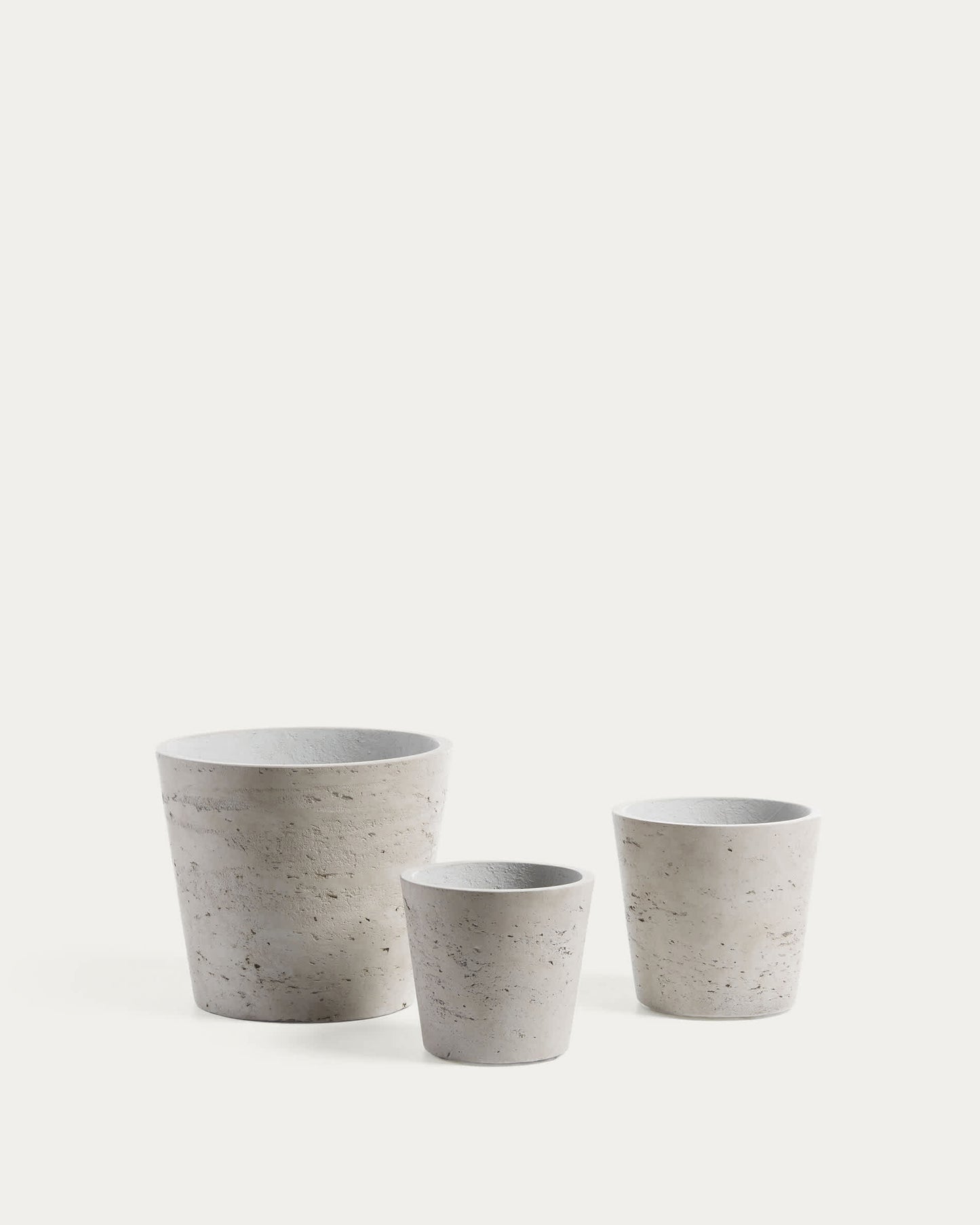 Set Low da 3 vasi grigio Ø 23,5 cm / Ø 16,5 cm / Ø 14 cm