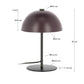 Lampada da tavolo Aleyla in metallo con finitura granata