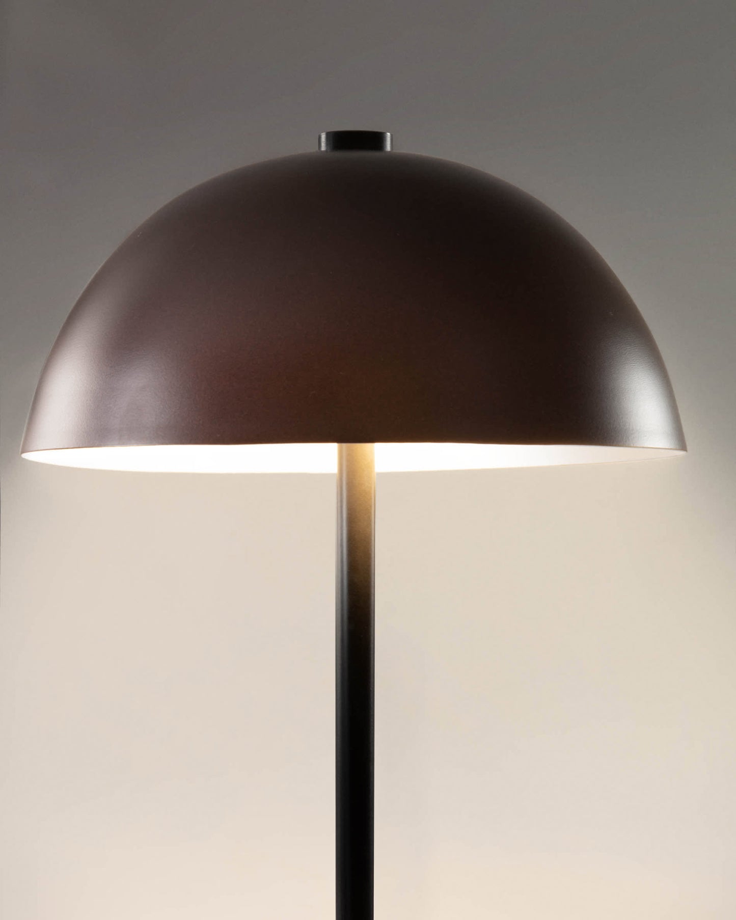 Lampada da tavolo Aleyla in metallo con finitura granata