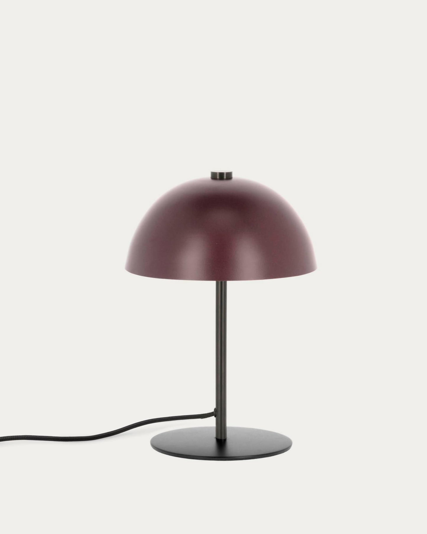 Lampada da tavolo Aleyla in metallo con finitura granata