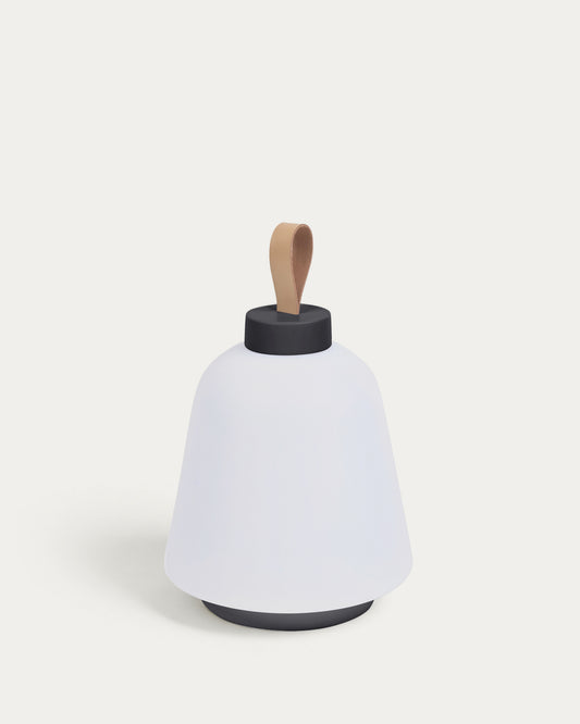 Lampada da tavolo da esterno Udiya in polietilene e metallo finitura nera