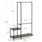 Stand appendiabiti Galatia con panca finitura nera 100 x 150 cm