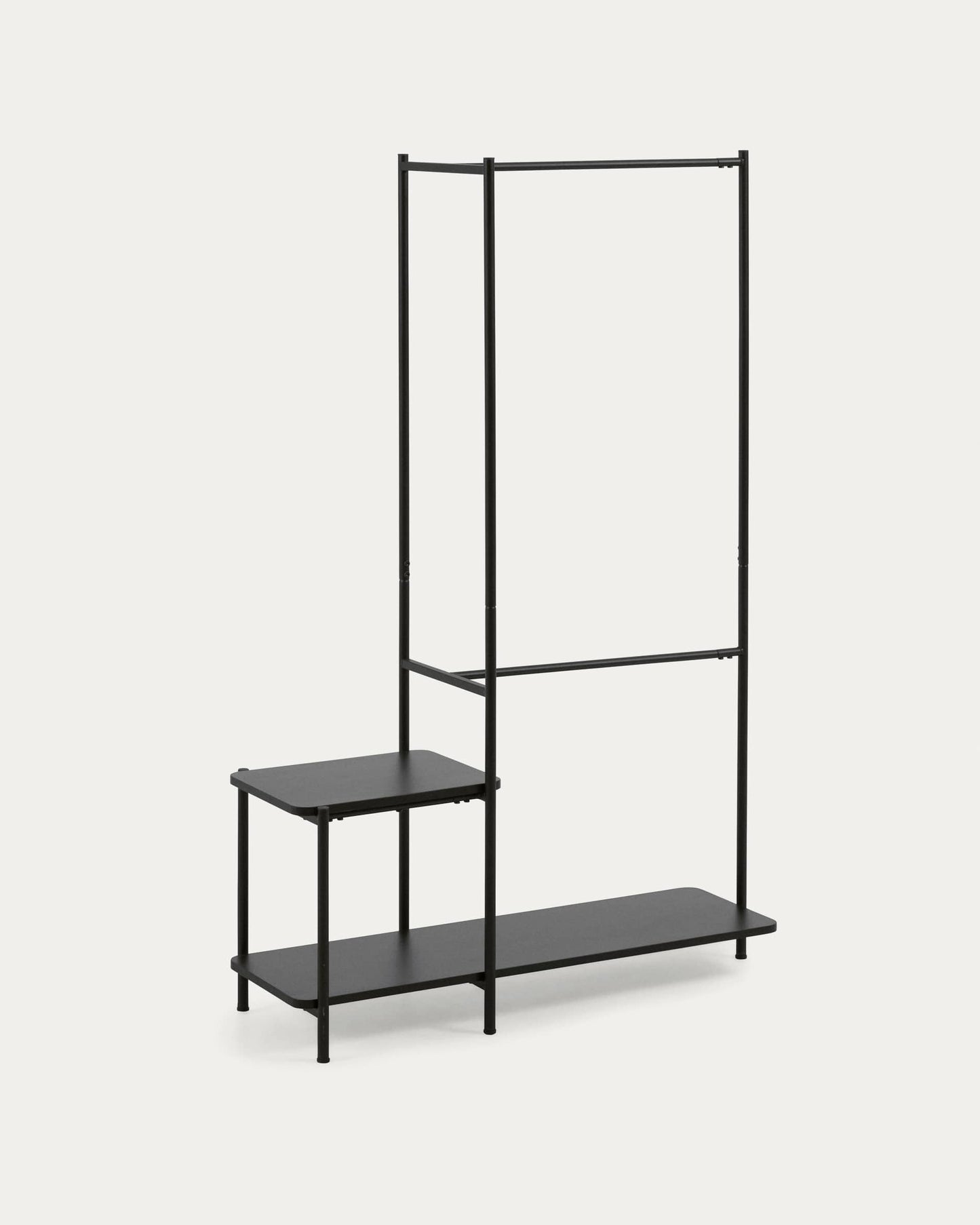 Stand appendiabiti Galatia con panca finitura nera 100 x 150 cm