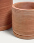 Set Karlina di 2 vasi con piattino in terracotta