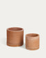 Set Karlina di 2 vasi con piattino in terracotta