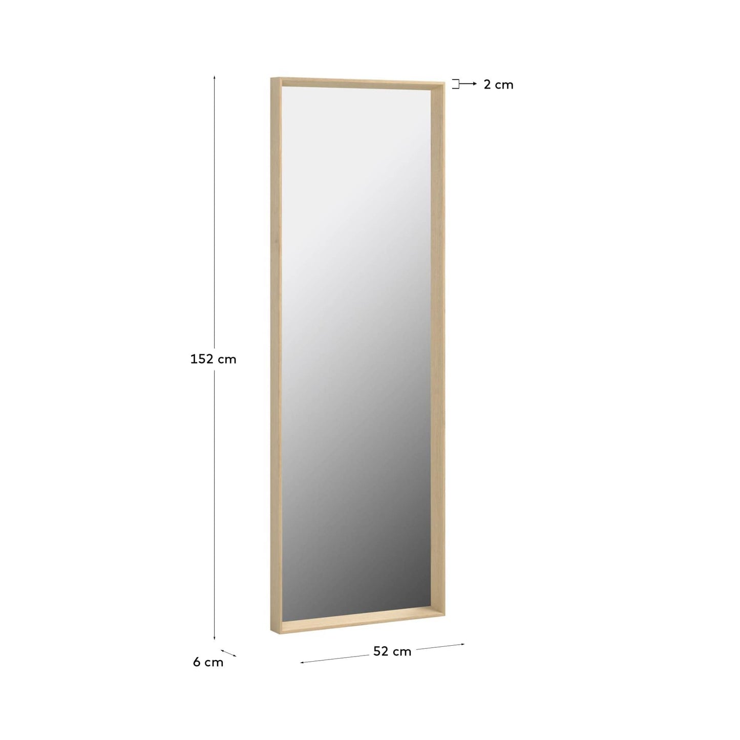 Specchio Nerina 52 x 152 cm con finitura naturale