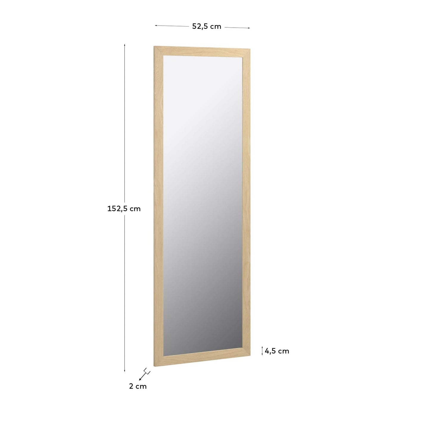 Specchio Wilany 52,5 x 152,5cm con finitura naturale